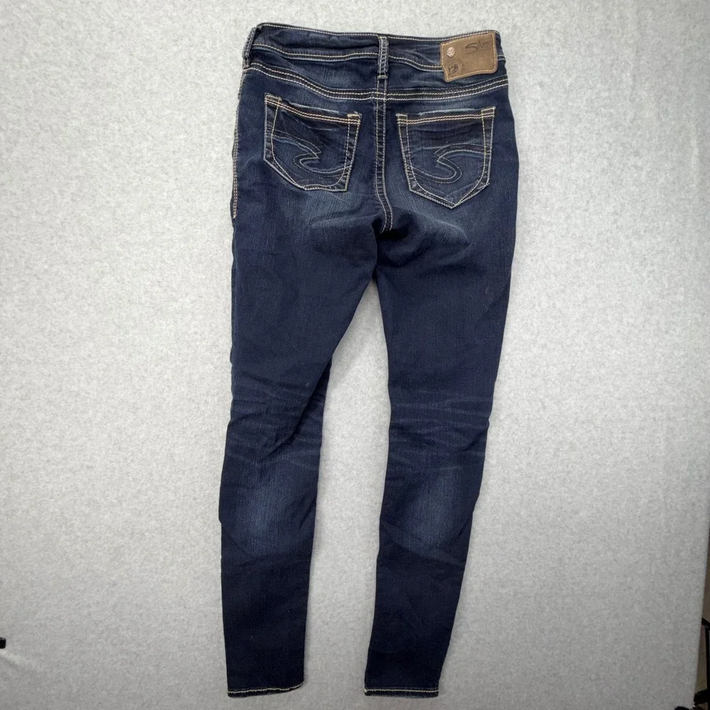 Silver Jeans‎ Co Suki High Super Skinny Dark Wash Denim Jeans W28 L31 - Picture 8 of 9